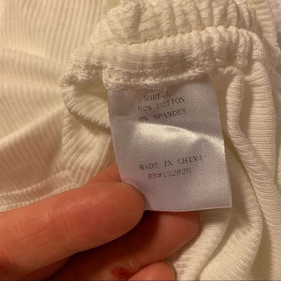 REVOLVE Superdown “Gwen” White Ribbed Crop Tank Top Side Ruching - Picture 13 of 13